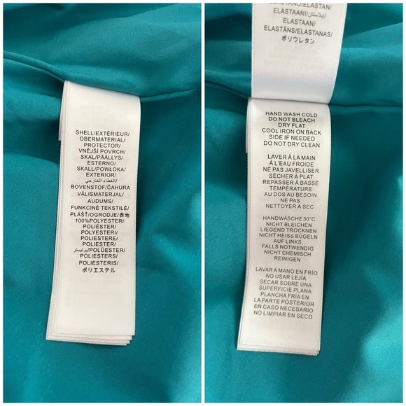 LIV FOSTER JADE Foil Chiffon Metallic Teal Halter Knotted Back Dress Size 2 NWT - Picture 16 of 16